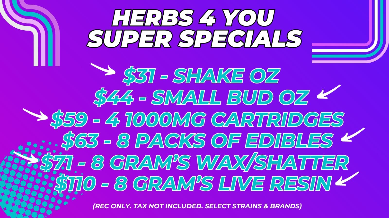 44 OZ TOP SHELF FLOWER at Herbs 4 you Weedmaps