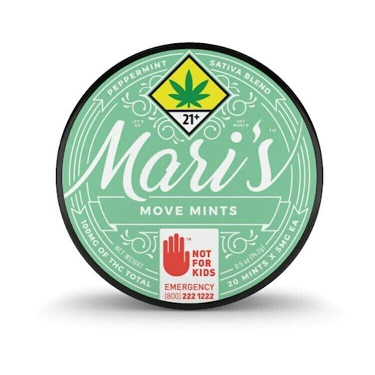 NWCS - Mari's Mints - Peppermint Sativa Move Mints 20pk