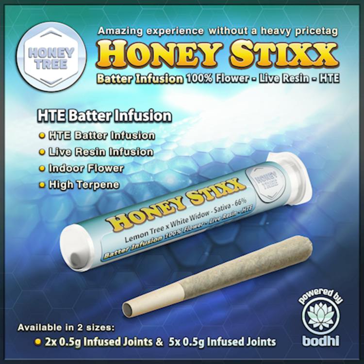 Bodhi High - Lemon Tree x White Widow Live Resin HTE Batter Infused Honey Stixx 2pk