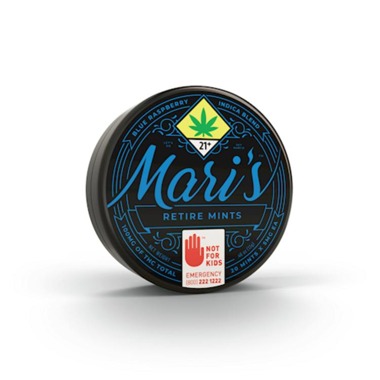 NWCS - Mari's Mints - Blue Raspberry Indica Retire Mints 20pk