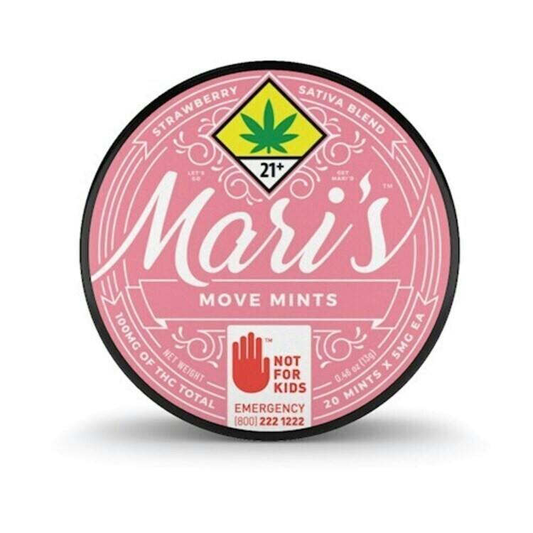 NWCS - Mari's Mints - Strawberry Sativa Move Mints 20pk