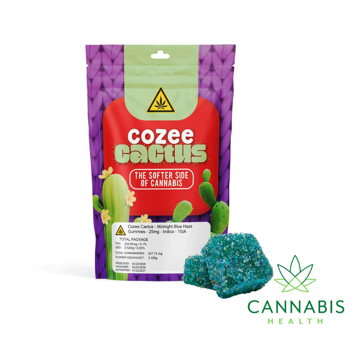 Cozee Cactus | Midnight Blue Haze | 25mg Gummies 10pk
