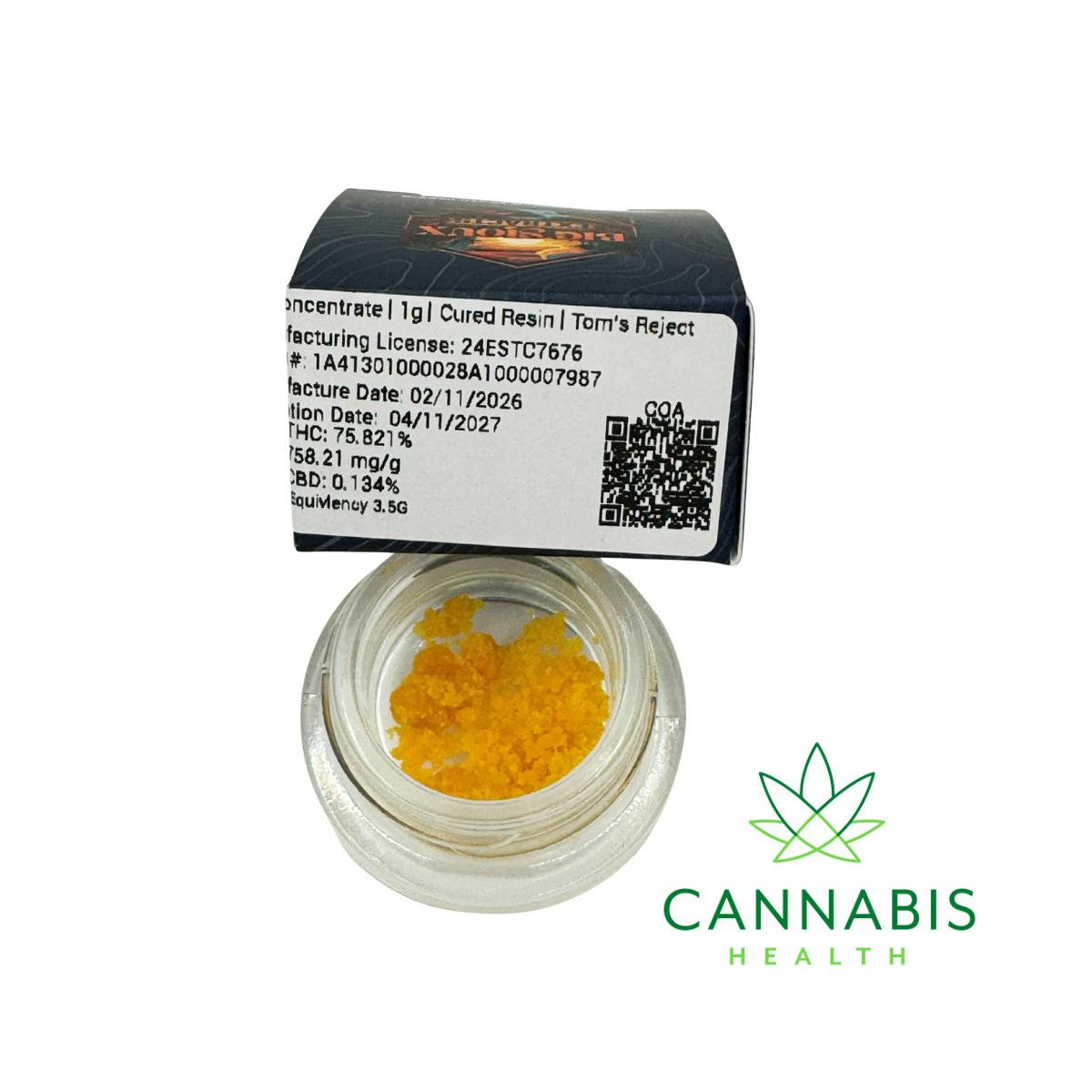BSE | Tom's Rejects | 1g Cured Resin Badder at Cannabis Health