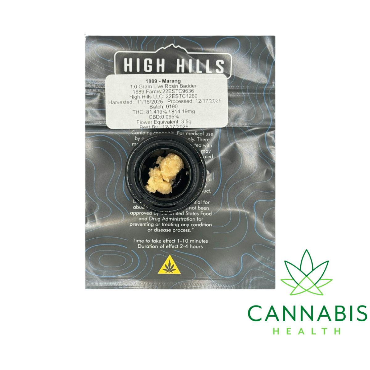 High Hills | Marang | 1g Live Rosin Badder
