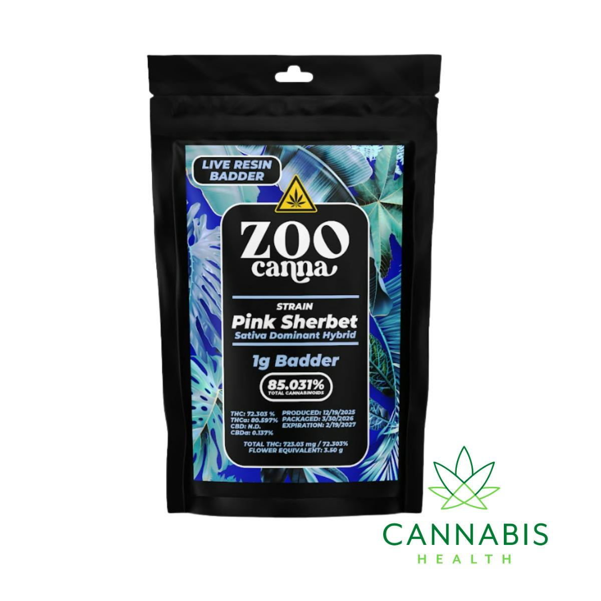 Zoo Canna | Pink Sherbet | 1g Live Resin Badder at Cannabis Health