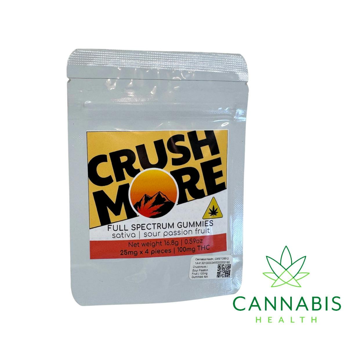 Crushmore | Sour Passion Fruit | 100mg Gummies 4pk