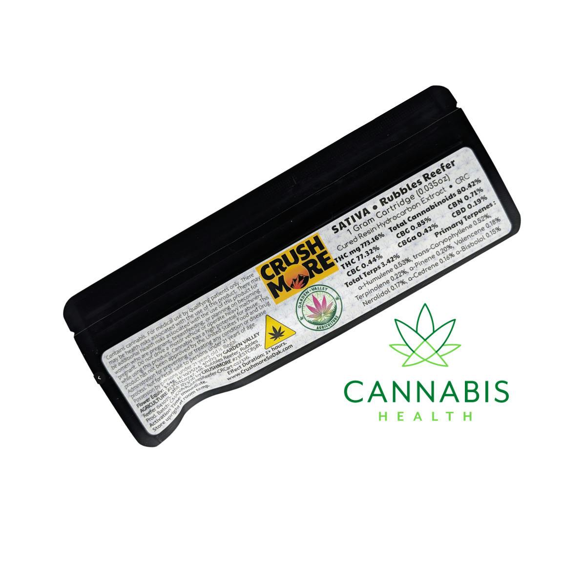 Crushmore | Rubbles Reefer | Cured Resin 1g Vape Cart