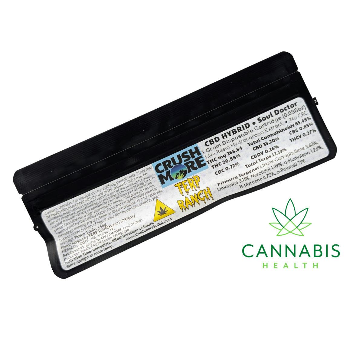 Crushmore | Soul Doctor | Live Resin 1g Disposable Vape Cart