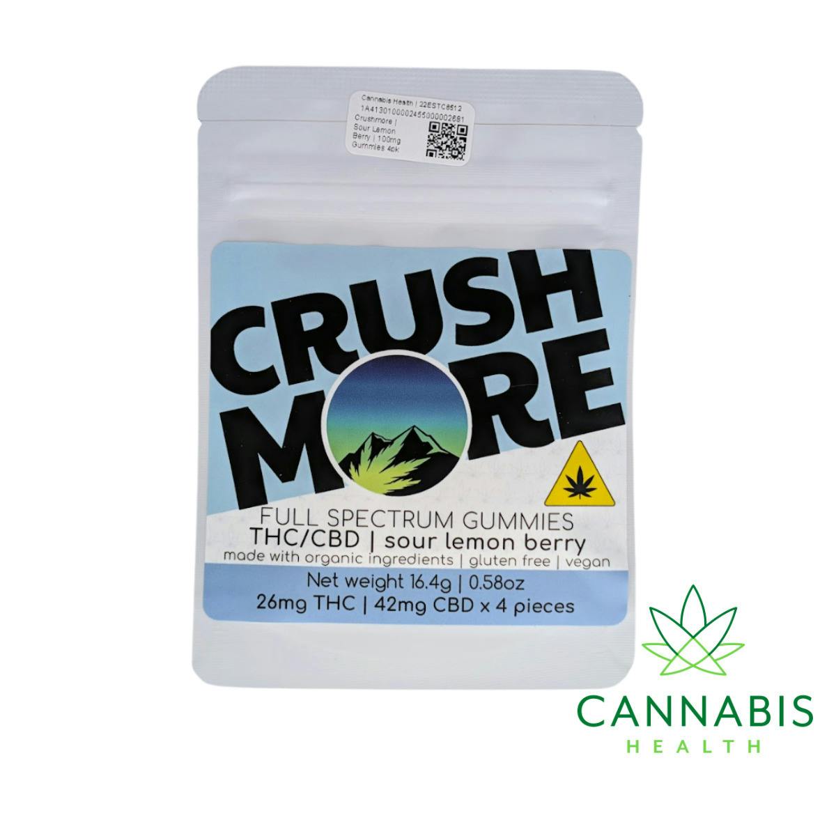 Crushmore | Sour Lemon Berry | 100mg Gummies 4pk
