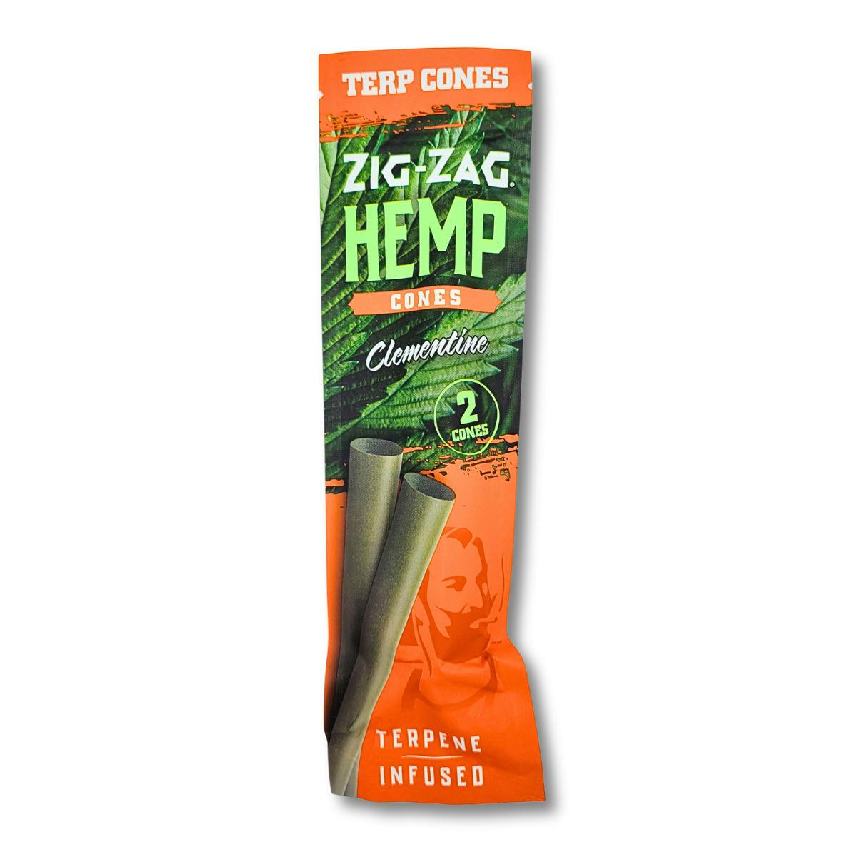 Zig-Zag Hemp Cones - Clementine - 2pk