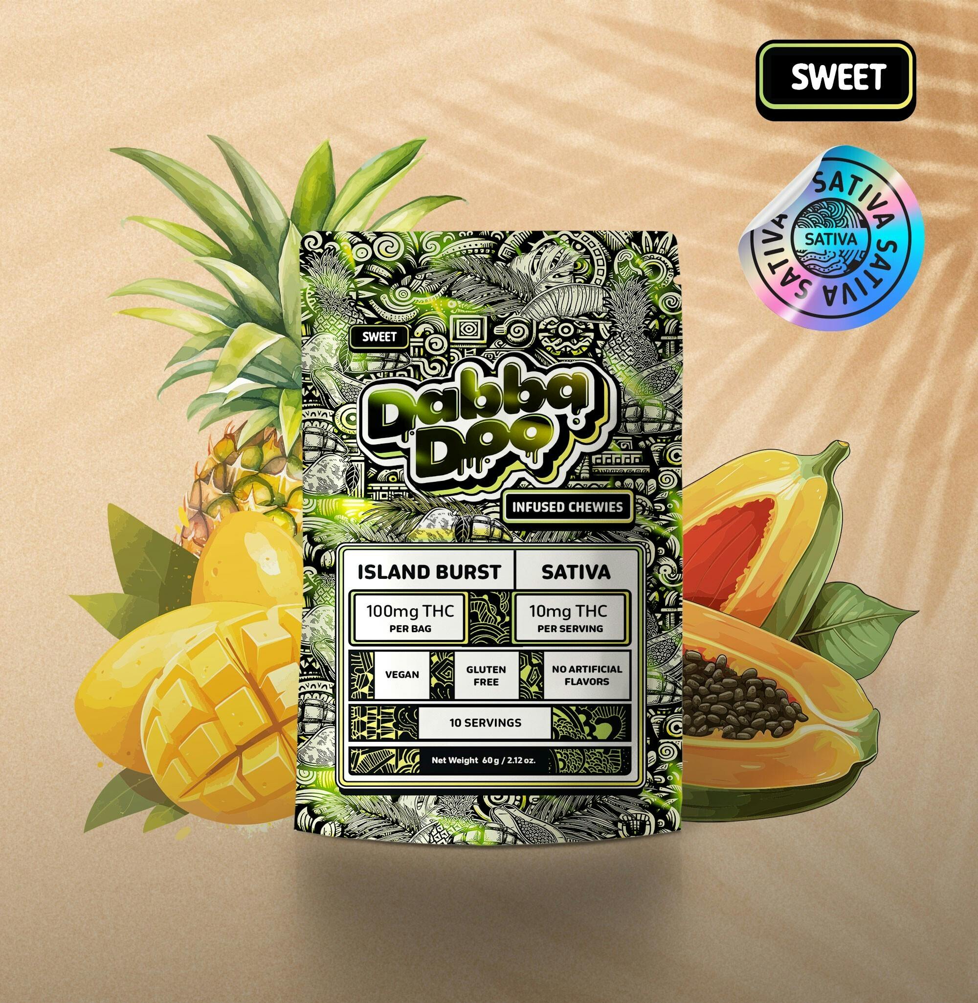 Dabba Doo Island Burst - Sativa - Sweet 10mg 10pk
