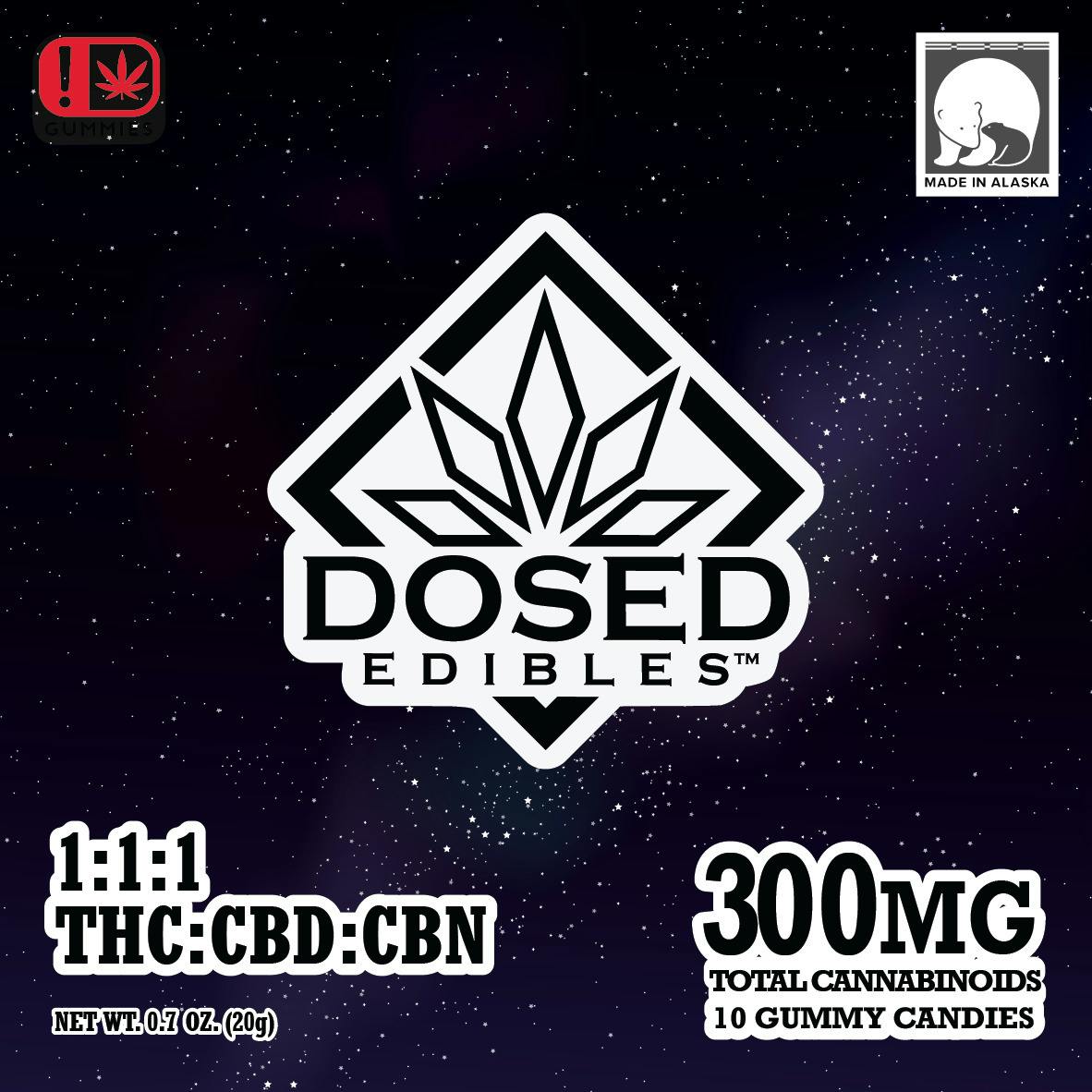 Gummies 1:1:1 THC:CBD:CBN 300mg/10pk