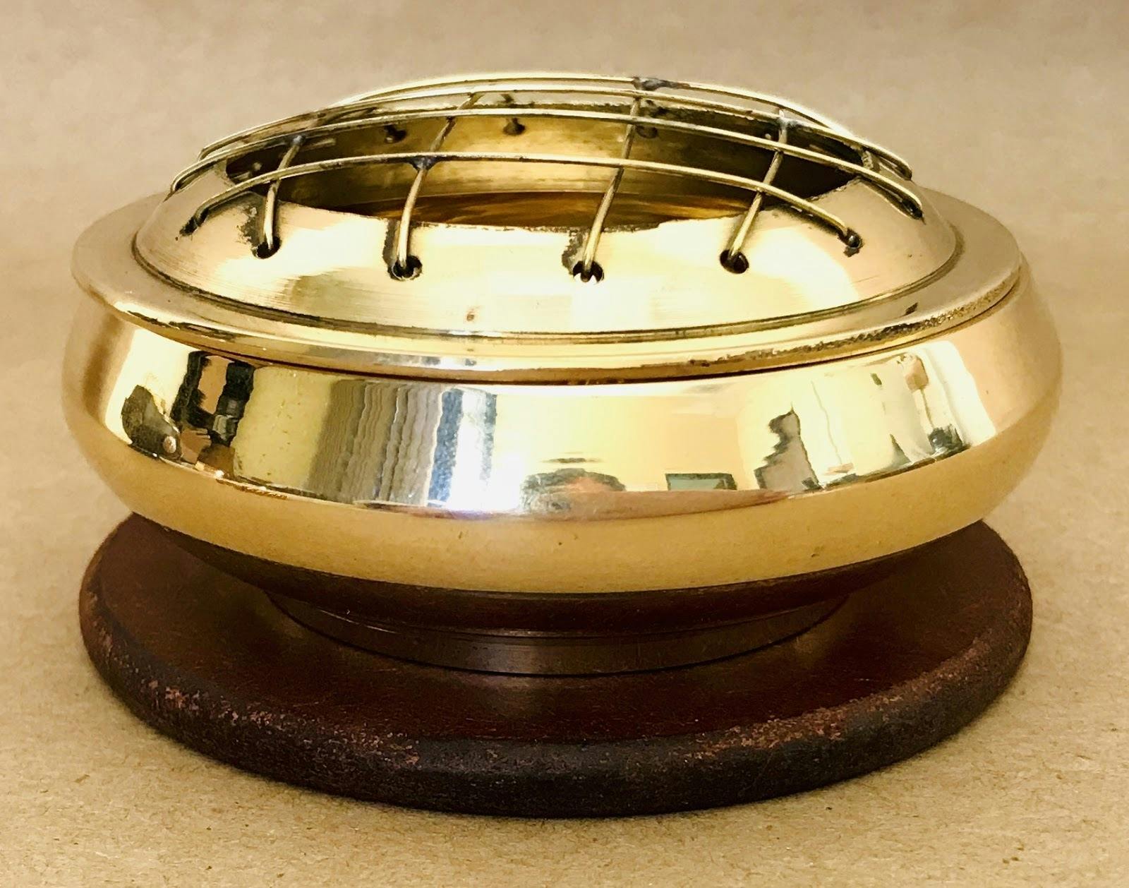 LARGE DOMED TOP I WOODEN/BRASS INCENSE BURNER BOX
