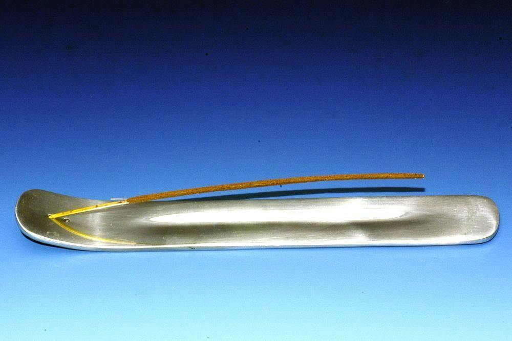 LIGHT METAL SILVER I INCENSE BURNER BOAT
