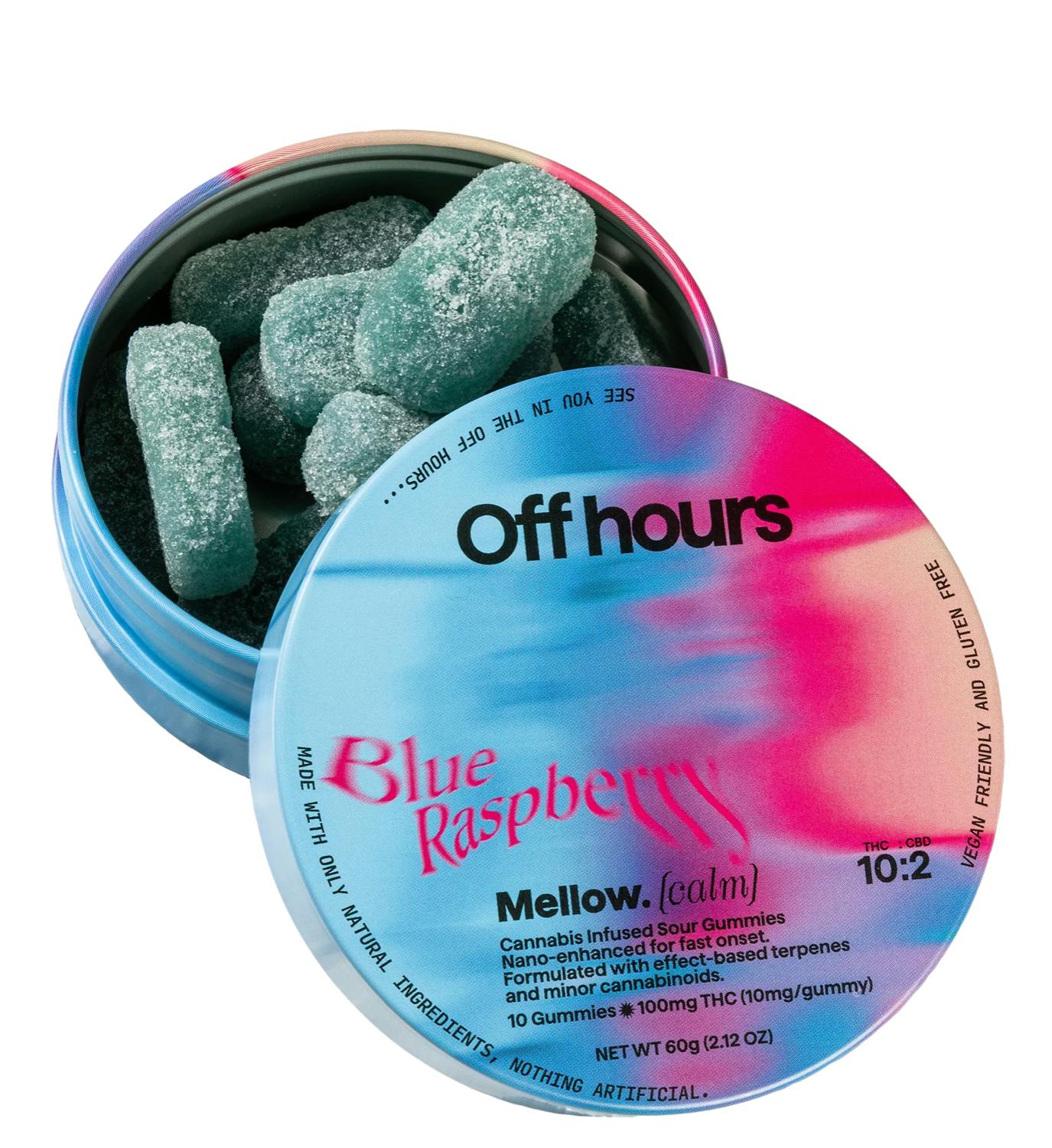 Mellow (Calm) 10:2 THC/CBD Blue Rasberry Gummies 10pk 10mg - Off Hours