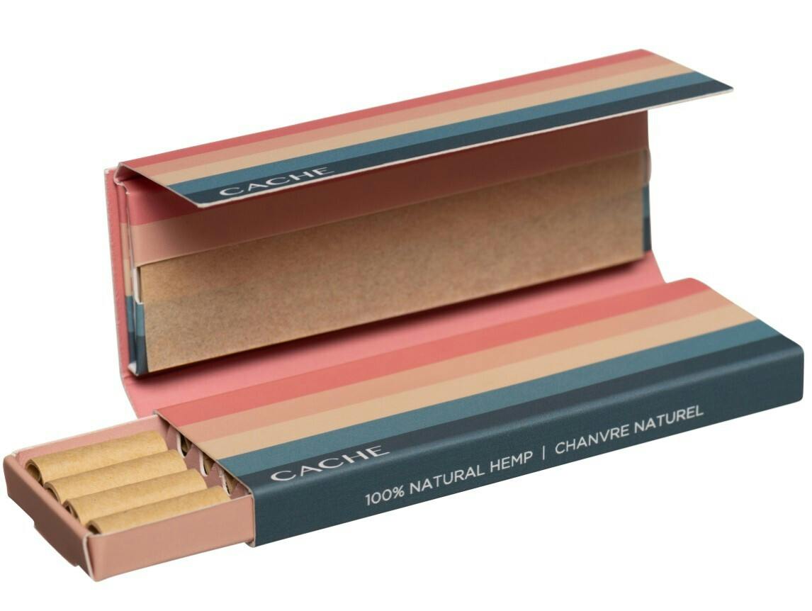 CACHE ROLLING PAPERS W/ PRE ROLL TIPS STRIPES 1 1/4