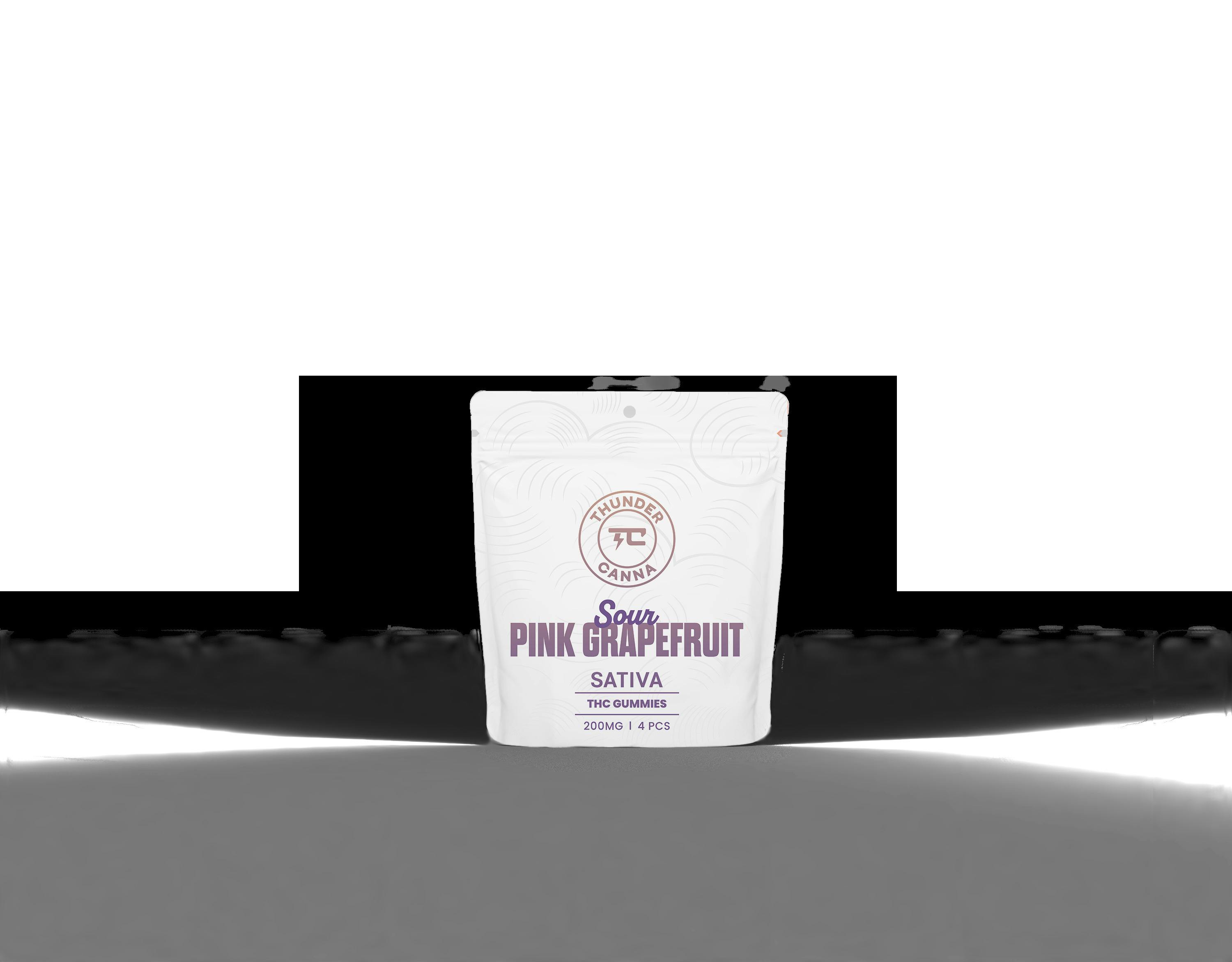 Gummies 200mg l Sour Pink Grapefruit l Sativa l Thunder Canna at Boss Leaf Cannabis Co