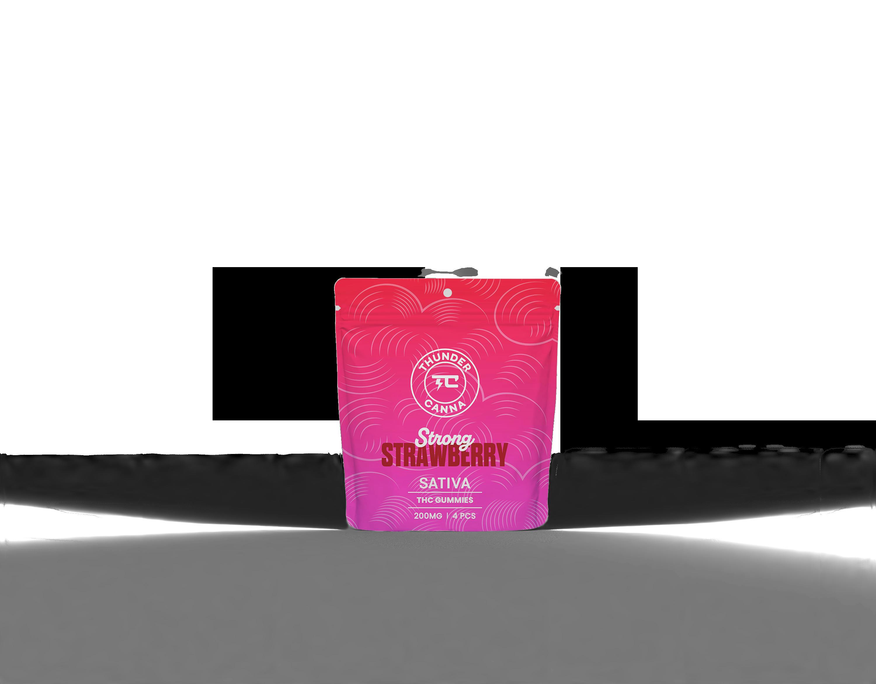Gummies 200mg l Strong Strawberry l Sativa l Thunder Canna at Boss Leaf Cannabis Co
