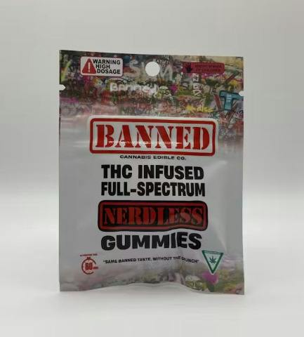 Single Nerdless Gummi 200mg l Green Apple l BANNED at Boss Leaf Cannabis Co