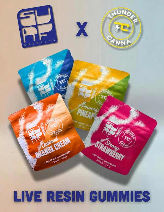 Live Resin Gummies 200mg l Orange Cream l Hybrid l Thunder Canna at Boss Leaf Cannabis Co