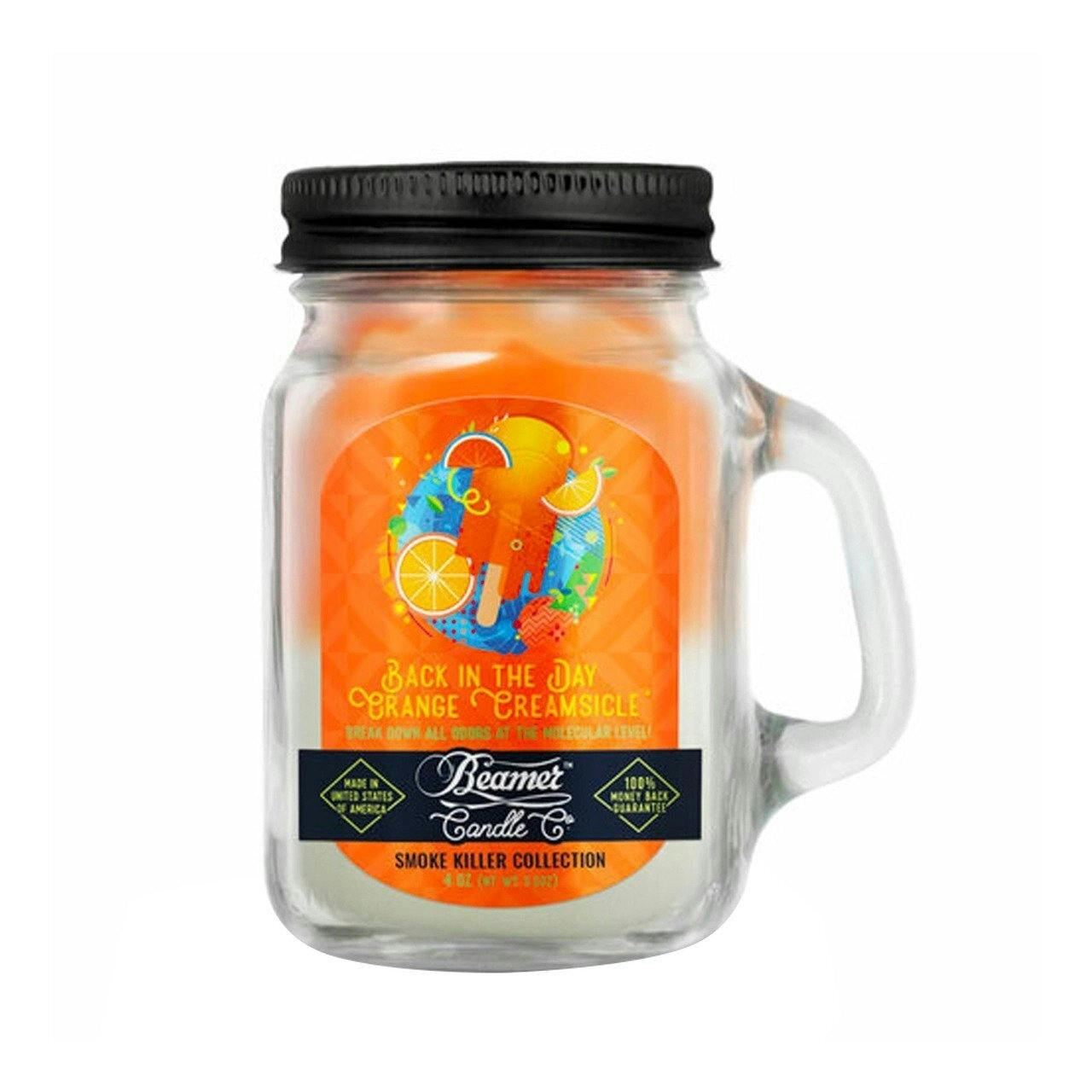 Beamer Candle Co. 4oz Glass Mason Jar - BACK IN THE DAY ORANGE