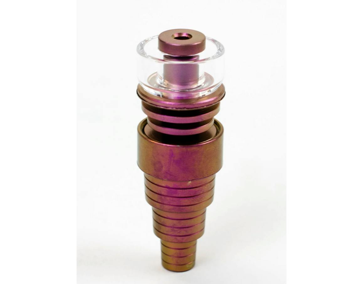 Color Titanium Domeless Nail W/Quartz Dish PINK
