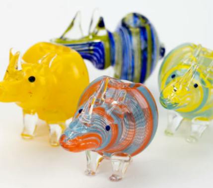 Standing Rhino Glass Pipe