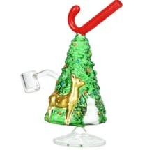 Christmas Tree w/Candy Cane Glass Rig - 7.25"