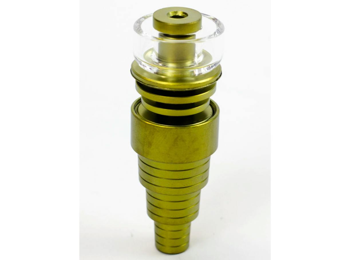 Color Titanium Domeless Nail W/Quartz Dish GREEN