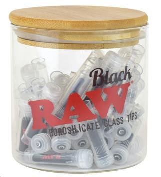 RAW - Black Glass Tips - 50