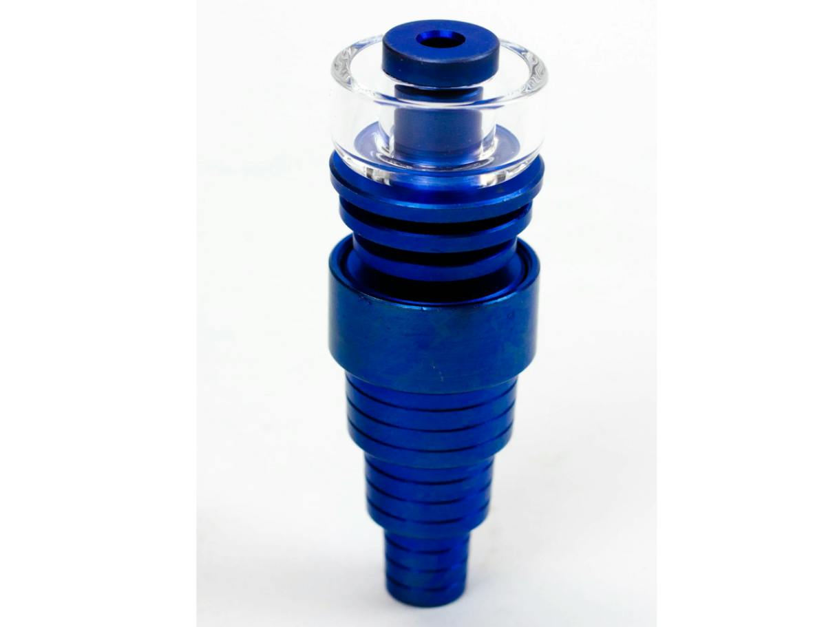 Color Titanium Domeless Nail W/Quartz Dish BLUE