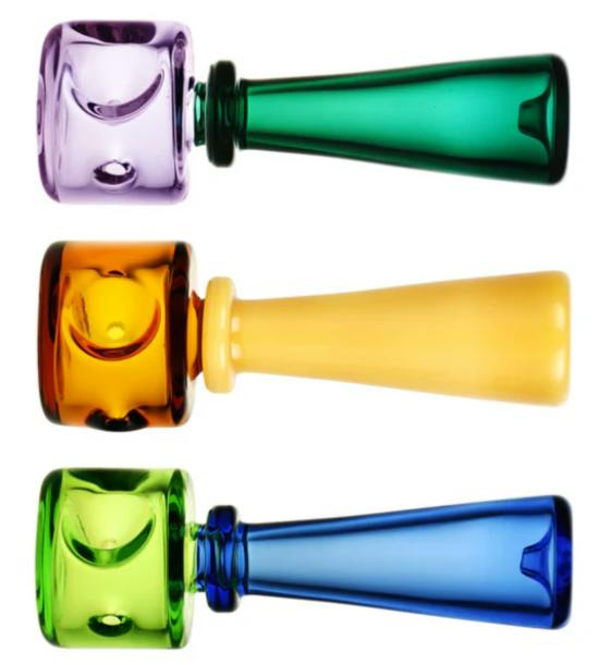 PULSAR - Stacked Geometric Hand Pipe - 4.25" - Green