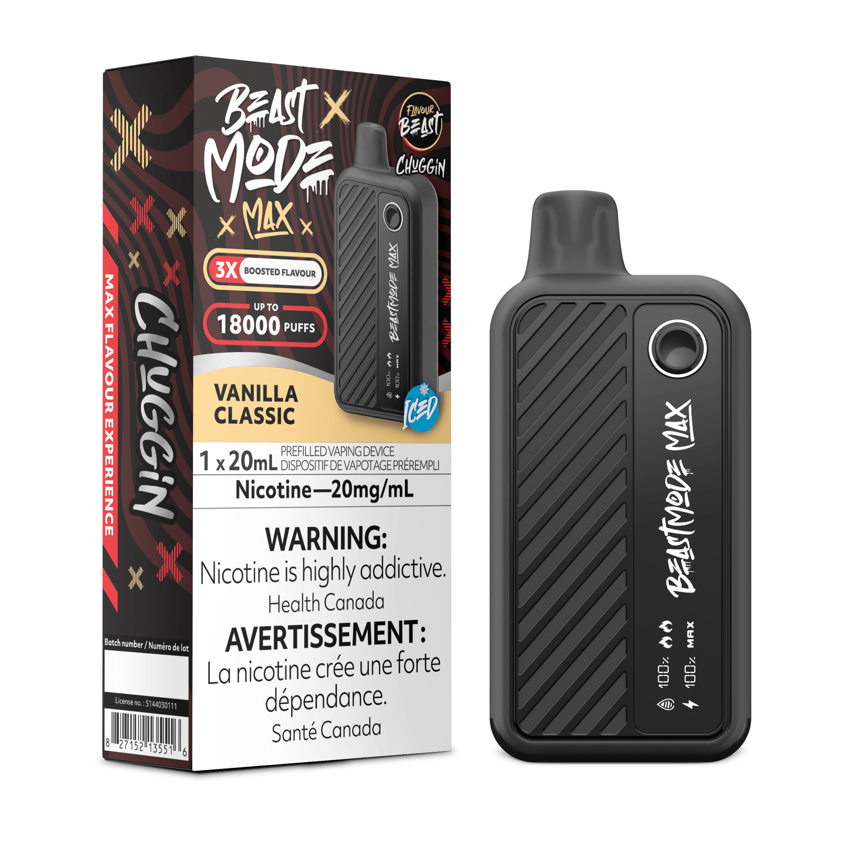 FLAVOUR BEAST Beast Mode Max Disposable 18K Puffs CHUGGIN' VANILLA CLASSIC