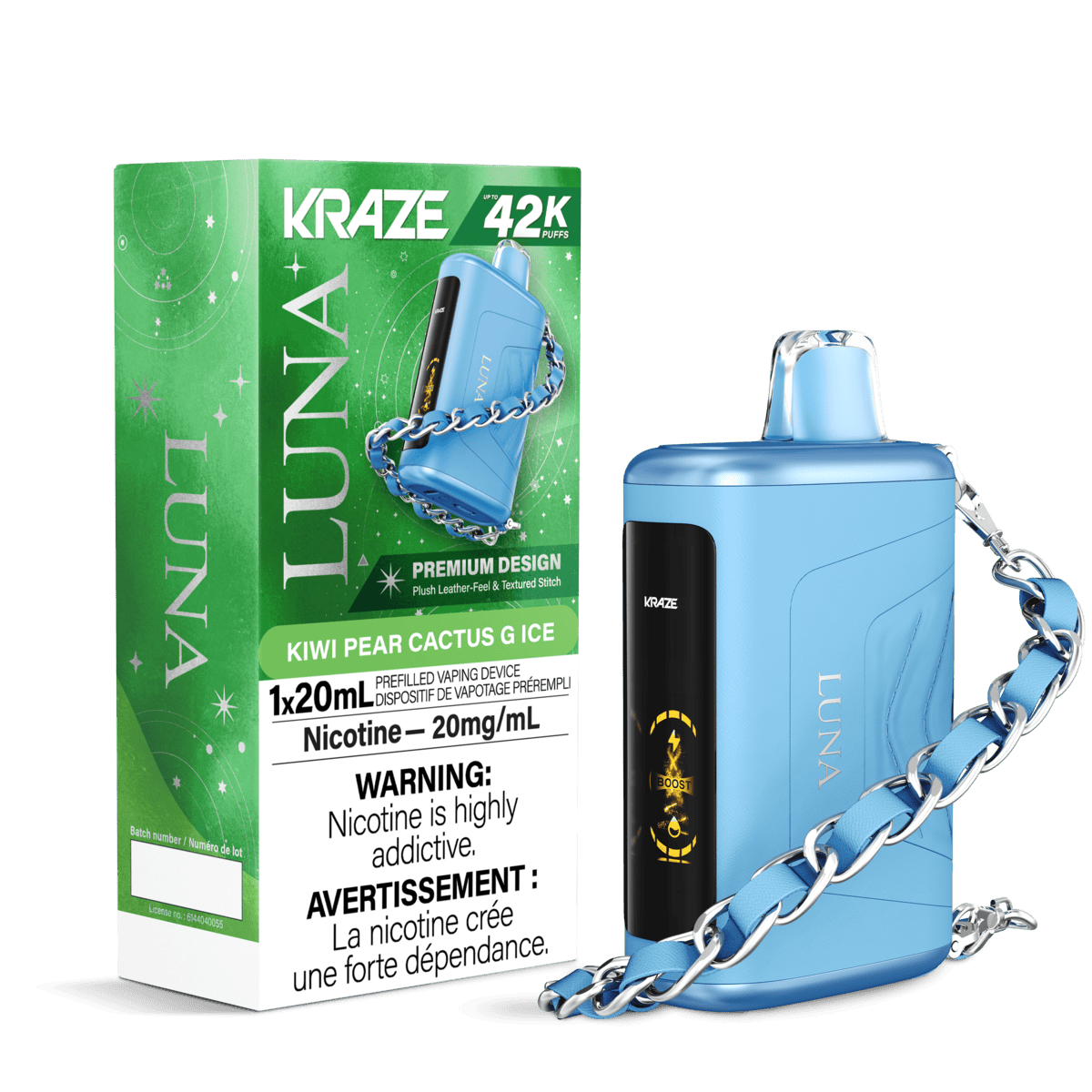 KRAZE Luna 42k Puff Disposable KIWI PEAR CACTUS G ICE