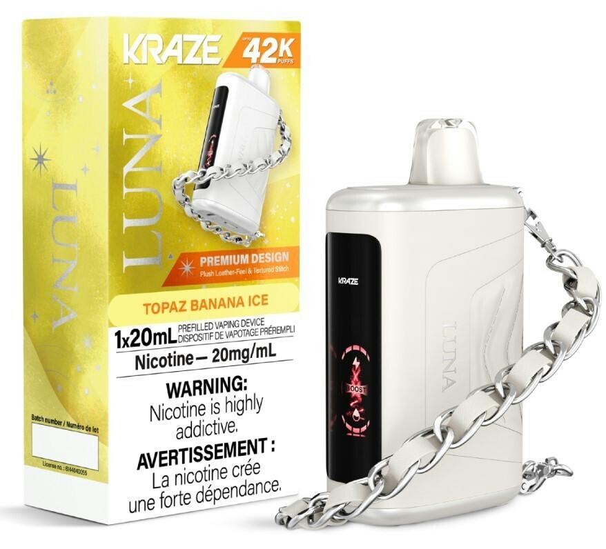 KRAZE Luna Topaz Banana Ice 42k Puff Disposable