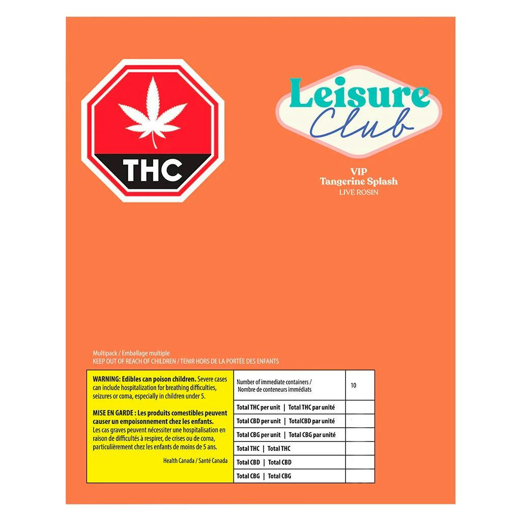 LEISURE CLUB INC-VIP Tangerine Splash Live Rosin Multi Packs 10X4.5g
