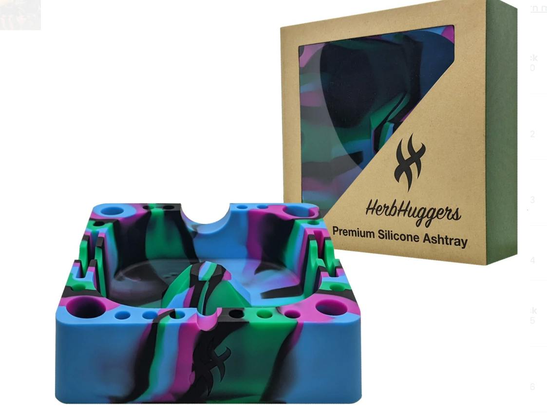 HERBHUGGERS - Premium Silicone Ashtray w/ Accessory Organizer - Abyss