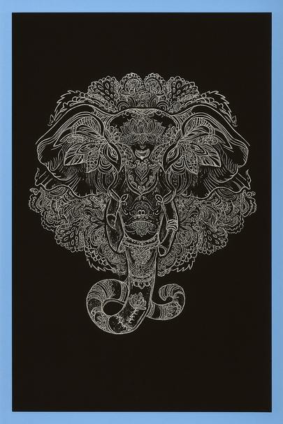 Medium Trunk Elephant Tapestry - 54in x 86in