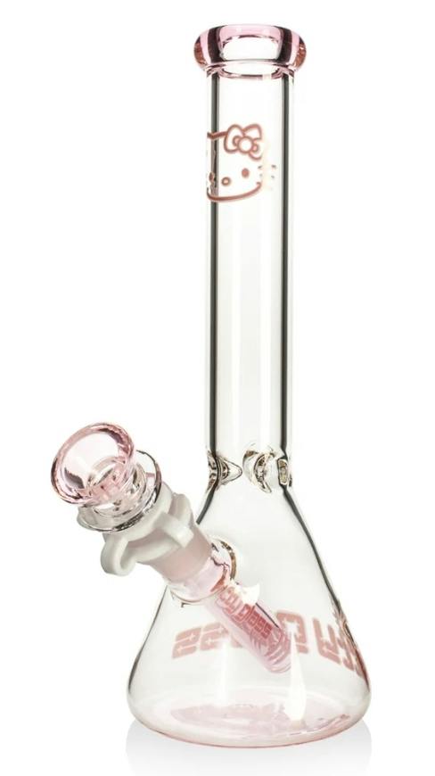Kitty Beaker Bong with Bowl and Downstem 10"