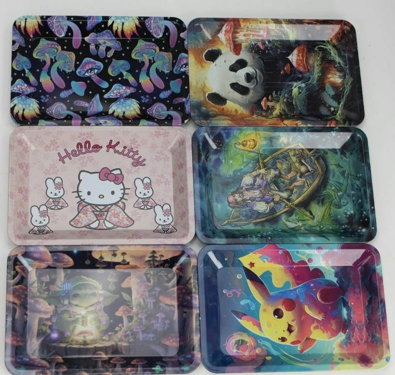 Assorted Design Metal Tray Small