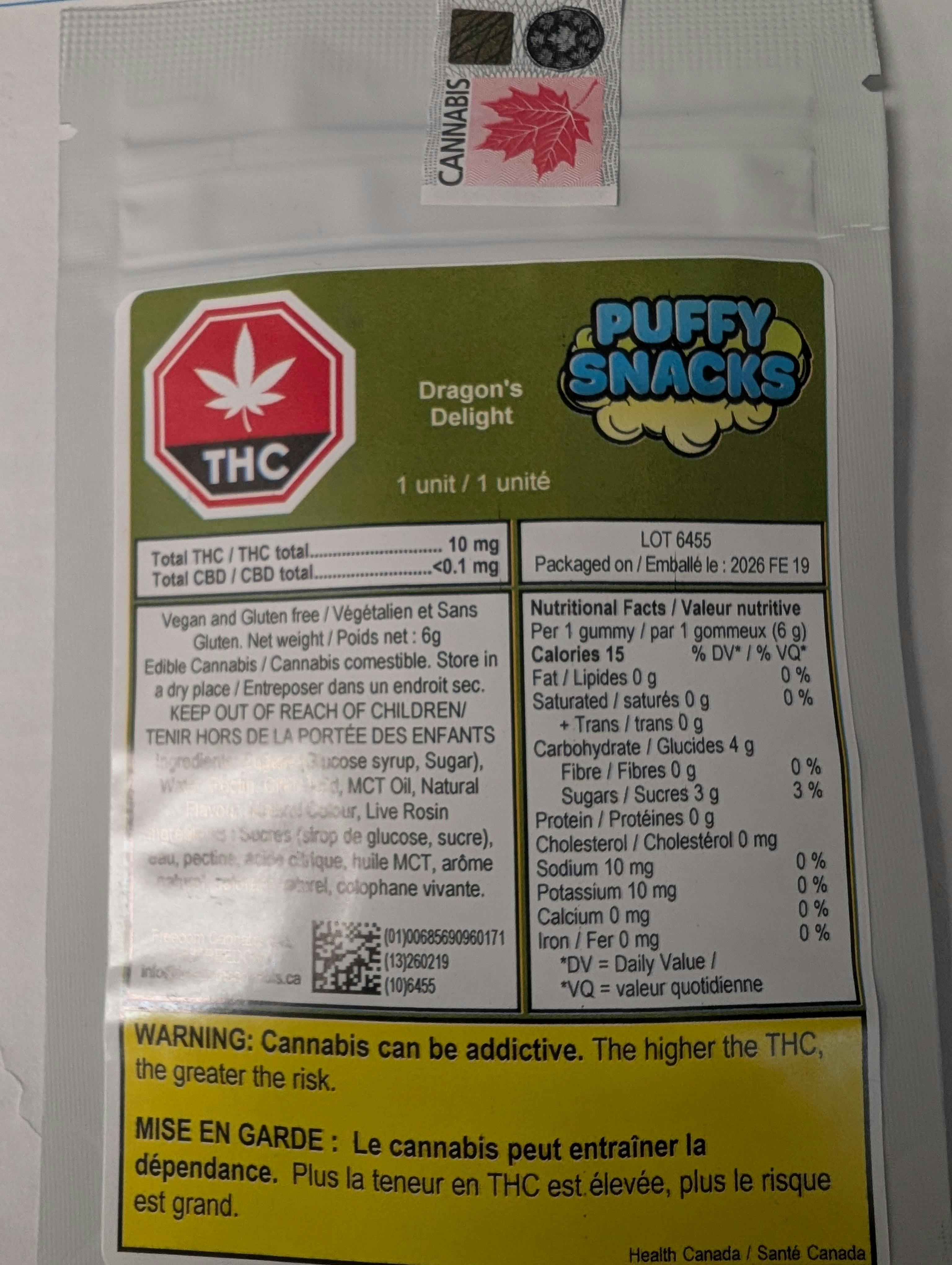 PUFFY SNACKS Dragon's Delight Lime 10mg