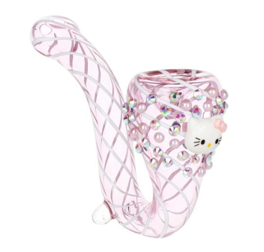 Greetings Kitty Sherlock Glass Pipe - 5.25"