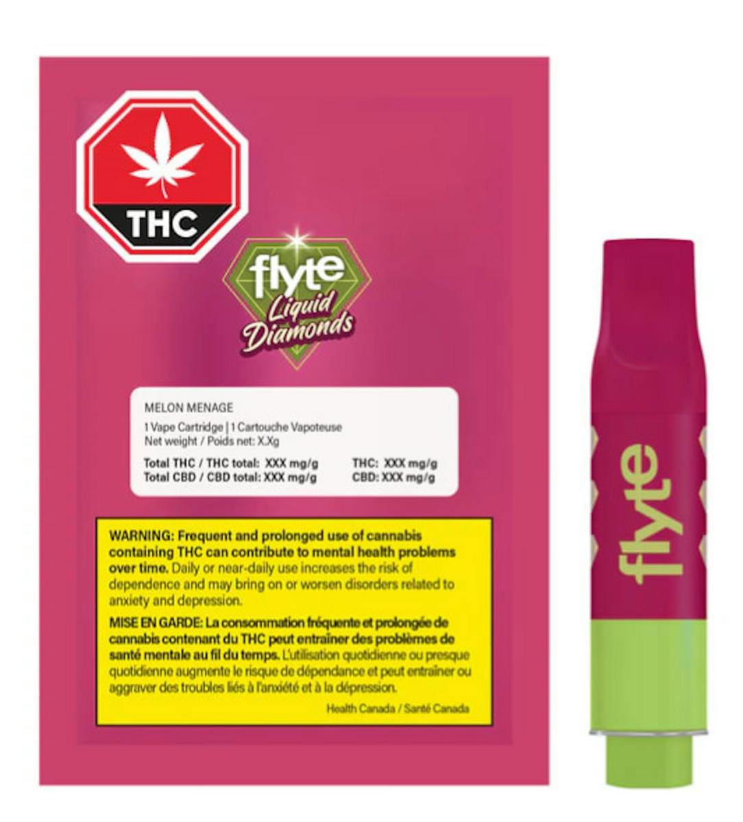 FLYTE LIQUID DIAMONDS Melon Menage 510 vape 1g