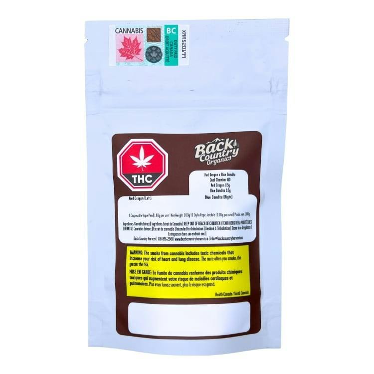 BACK COUNTRY ORGANICS Red Dragon X Blue Bandita Live Rosin Dual Chamber AIO 1g