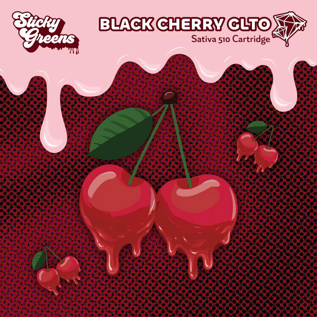 STICKY GREENS Black Cherry GLTO Liquid Diamonds 510 Cart 1g