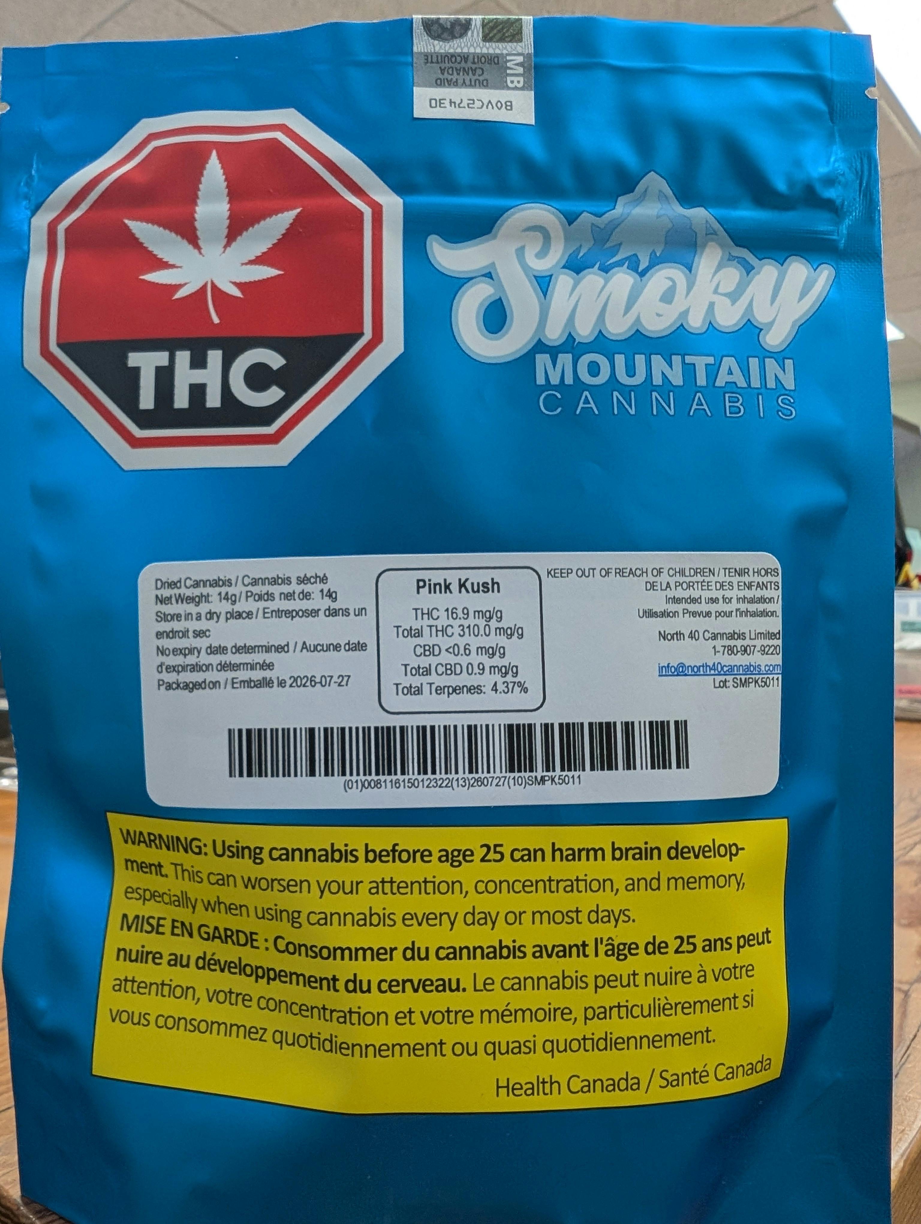 SMOKY MOUNTAIN CANNABIS Pink Kush 14g