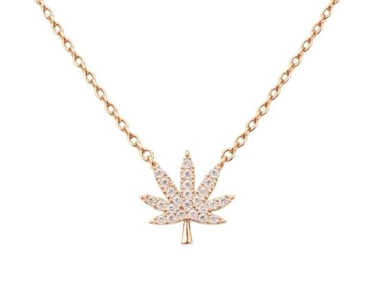 THE KUSH GIRLS | Rose Gold Cannabis Leaf Necklace
