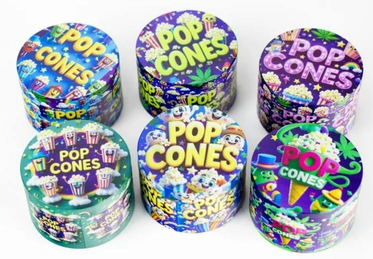 2.5" Popcorn Design High Quality Metal Grinder 4 Layers