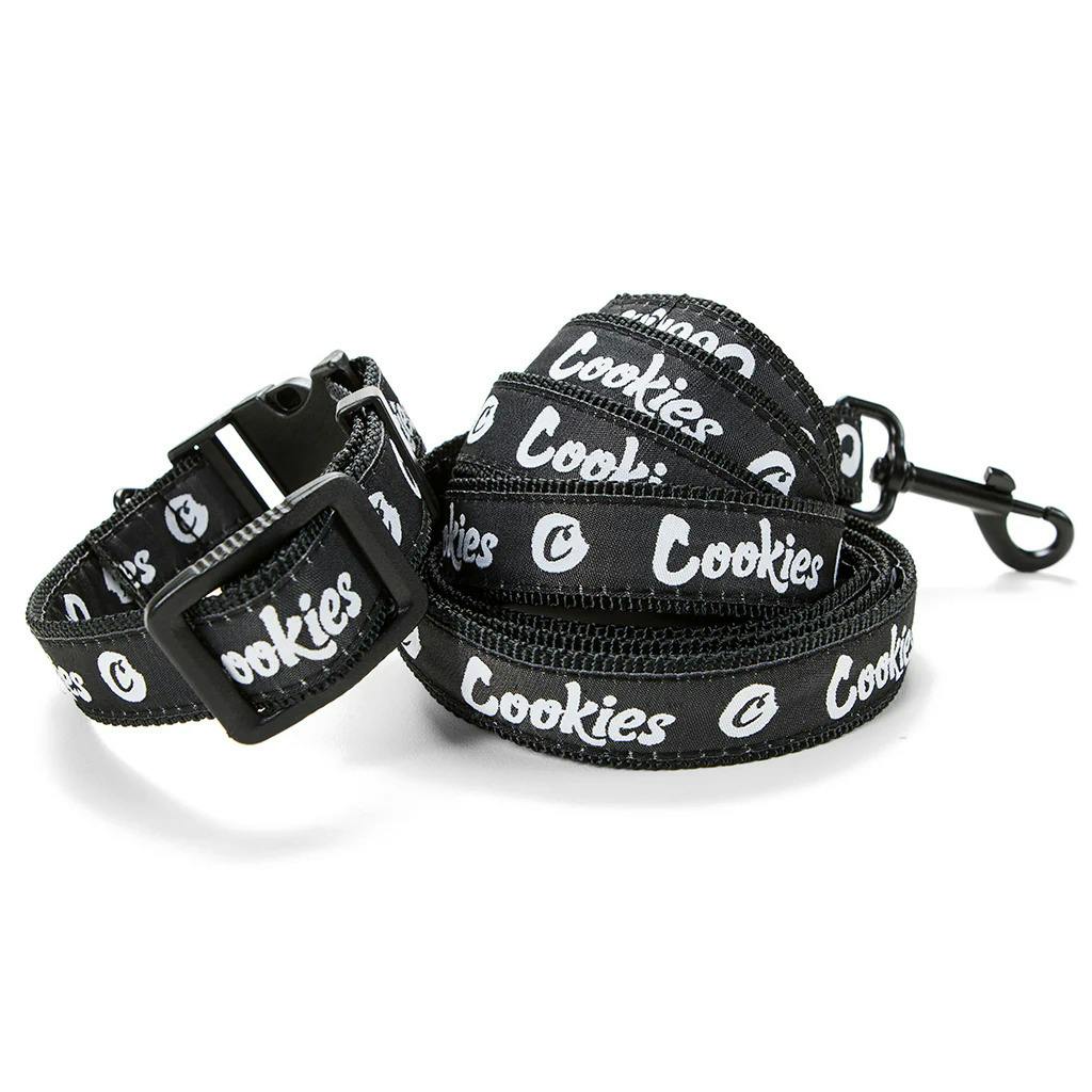 Cookies - Nylon Dog Leash & Collar - Black - MD