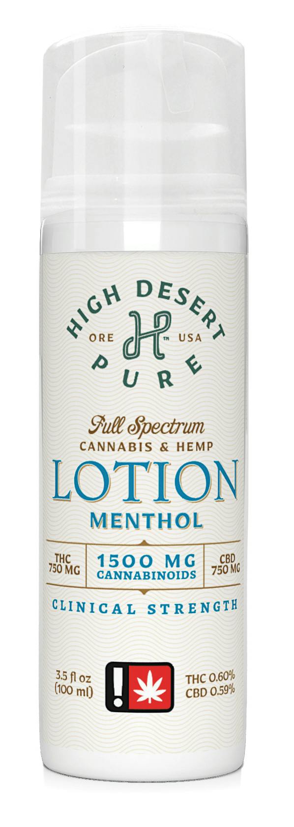 High Desert Pure - Clinical Menthol Lotion 1:1 THC/CBD - Topical - 750mg THC